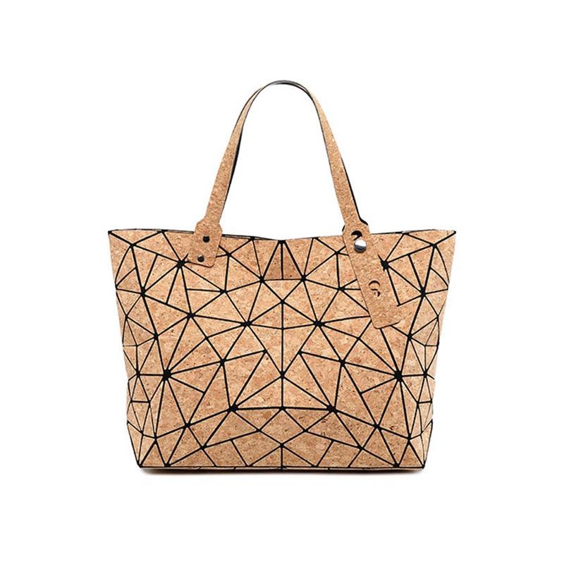 Street Fashion Style Geometric Diamond Cork School Bags For Teenage Girls