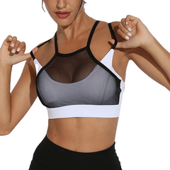 Mesh Breathable Yoga Bra Tops Fitness Shockproof Sportswear