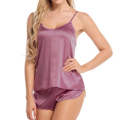 Sexy Women Lace Pajama Sets Sleeveless Strap Sleepwear 