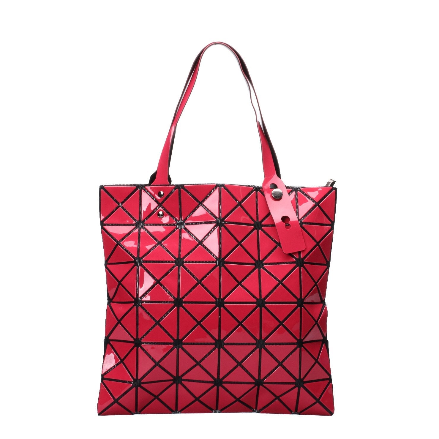 Stylish Women's Leather Shoulder Bag With Matte Geometric Pattern