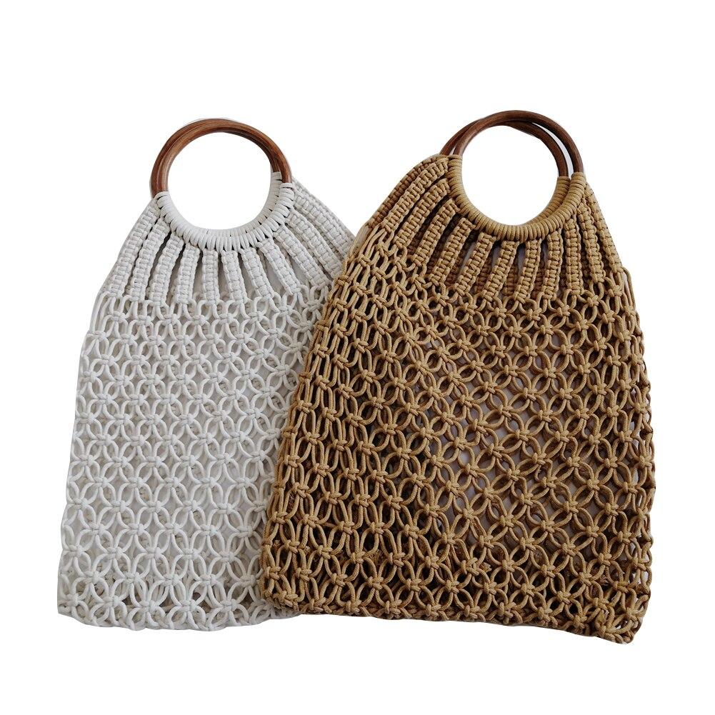 Fashionable Ladies' Straw Woven Handbag For Hollow Beach