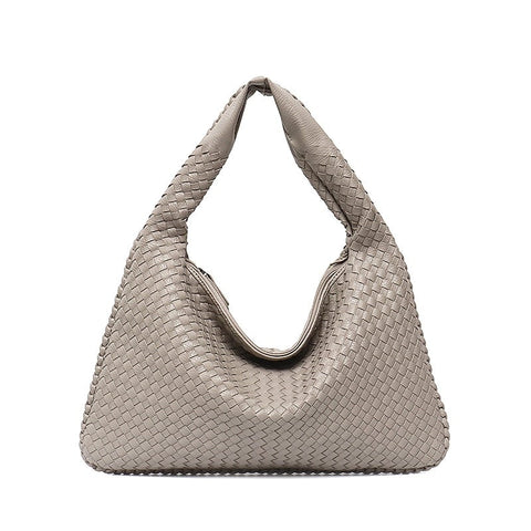 Handmade Casual Women's Patchwork Zipper Leather Handbag With Big Capacity