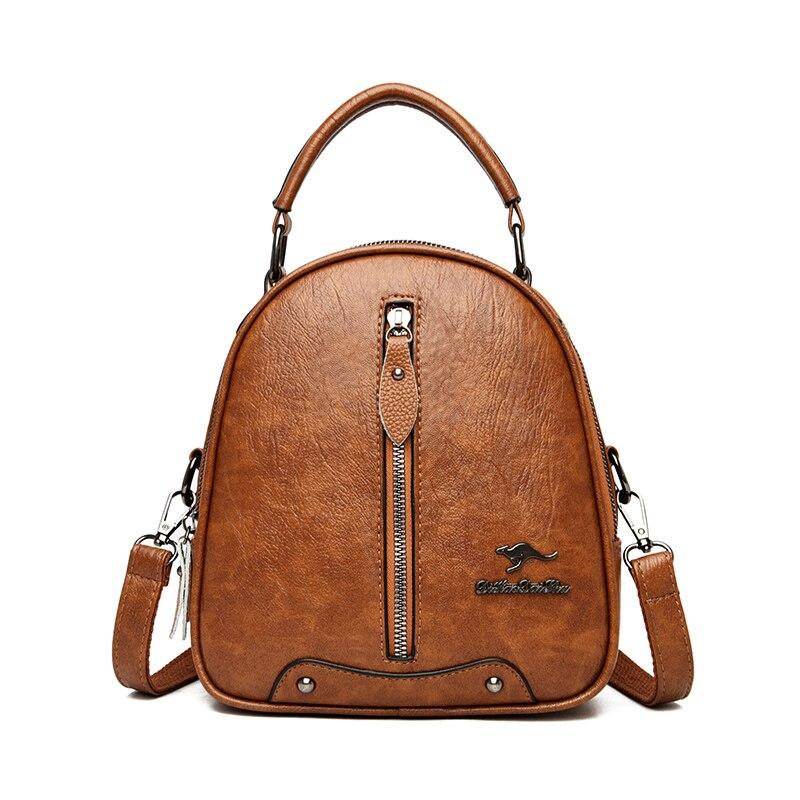 Multifunctional Women's Mini Leather Backpacks For Travel School