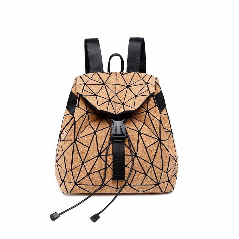 Street Fashion Style Geometric Diamond Cork School Bags For Teenage Girls