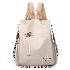 Casual Fashionable Women's Waterproof Oxford Embroidery Backpack