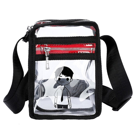 Fashionable Women's Transparent Crossbody Bag With Cartoon Character
