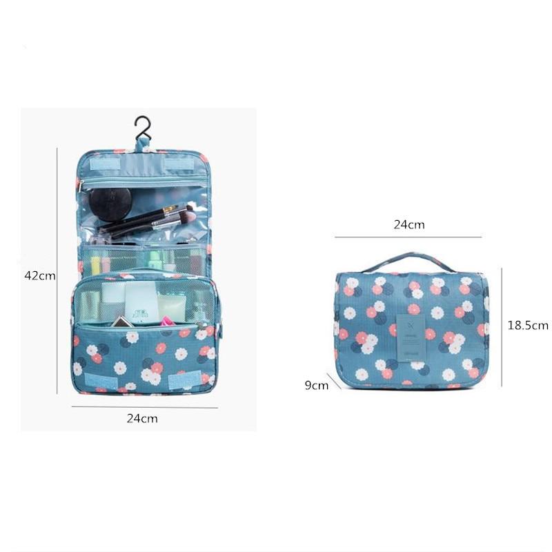 Stylish High Capacity Hanging Women's Nylon Toiletry Bag For Cosmetics