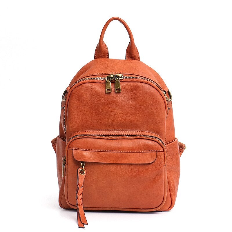 Vintage Casual Women's Functional Leather Backpacks