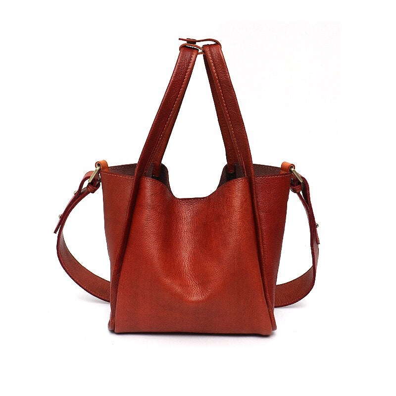 Vintage Luxury Casual Women's Leather Shoulder Bags With Top-handle