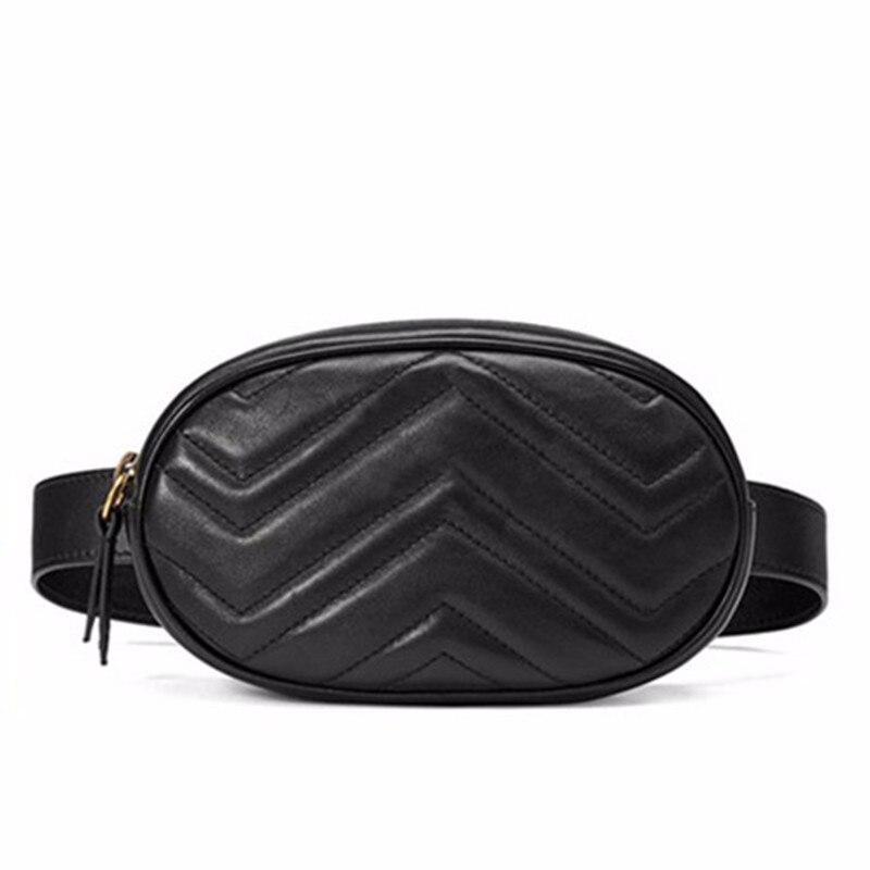 Luxury Fashionable Women's Barrel-shaped Leather Waist Bag
