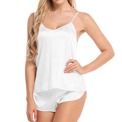 Sexy Women Lace Pajama Sets Sleeveless Strap Sleepwear 