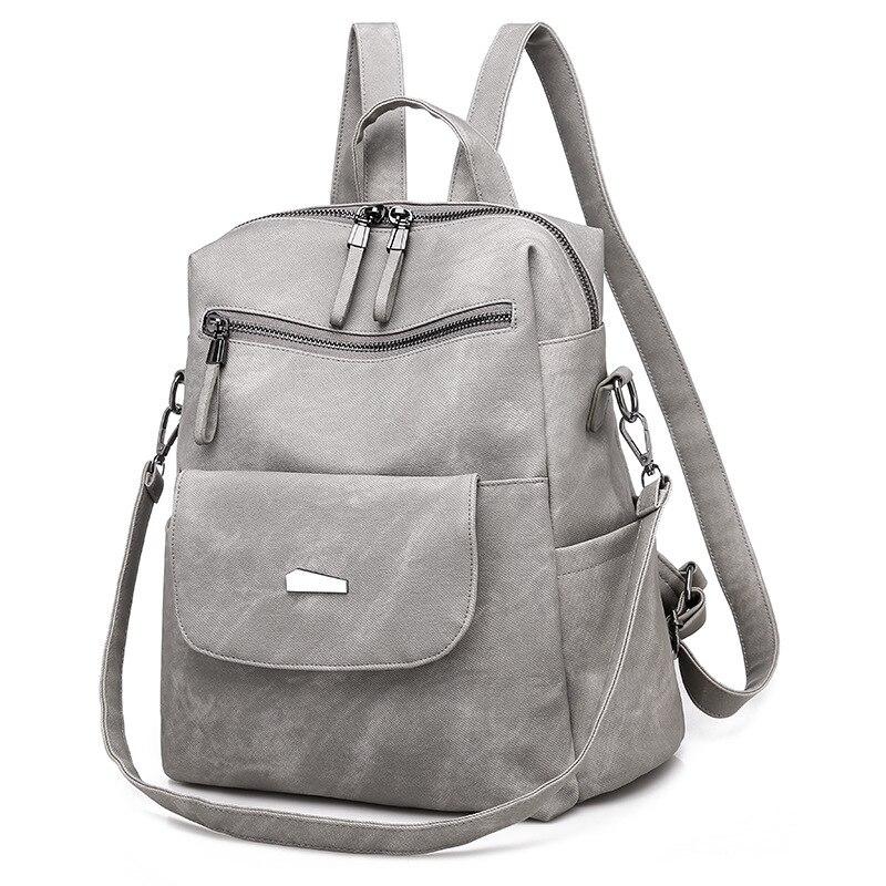 Vintage Women's Leather Backpack For School Travel