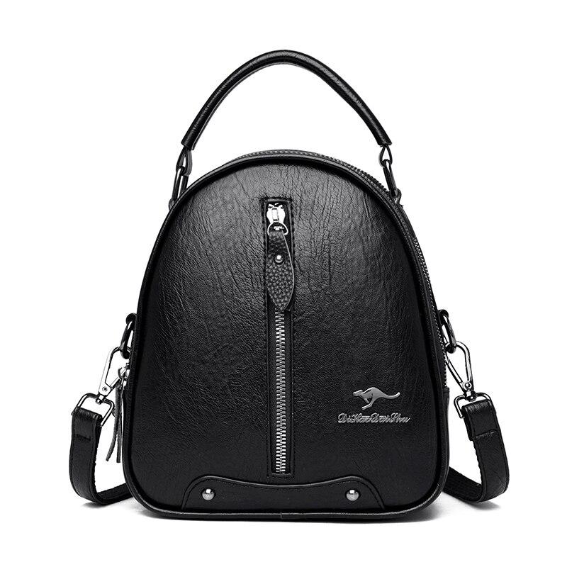 Casual Multifunctional Women‘s Leather Backpacks For Travel School