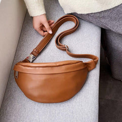 Casual Stylish Ladies' Pillow Shape Leather Chest Bag