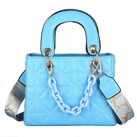 Classic Ladies' Quilted Design Leather Hand Bag