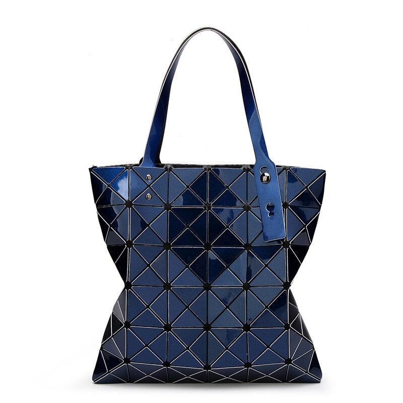 Stylish Women's Leather Shoulder Bag With Matte Geometric Pattern