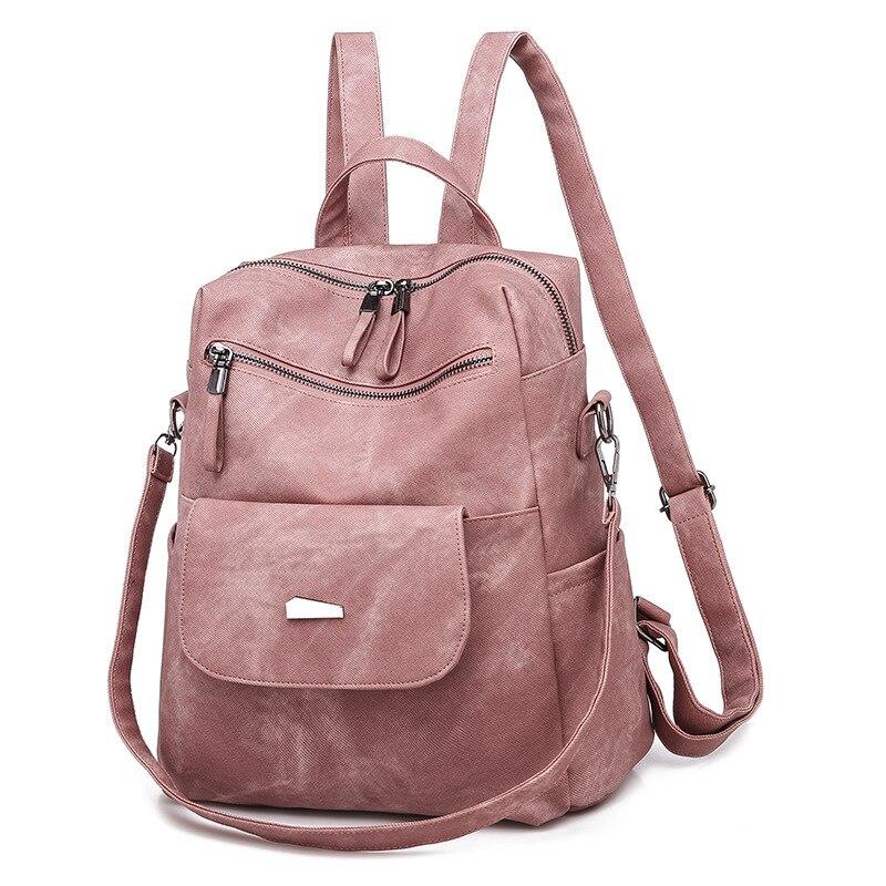 Vintage Women's Leather Backpack For School Travel