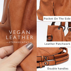 Luxury Casual Women's Large Soft Leather Zipper Handbag
