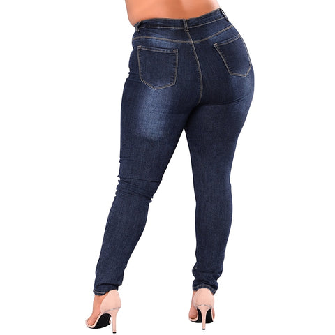 Leggings Blue Denim Skinny Stretch Bodycon Slim Jeans - Sheseelady