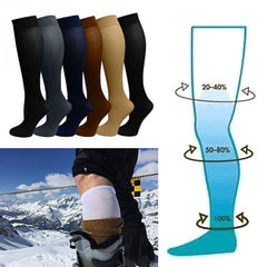 Hot Unisex Compression Stockings Pressure Nylon Varicose Vein Stocking Knee High Leg Support Stretch Pressure Circulation Stock - Sheseelady