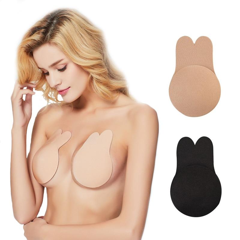Invisible Push Up Bra Strapless Bras Dress Wedding Party Sticky Self-Adhesive Silicone Brassiere Breathable Deep U Bra Dropship - Sheseelady