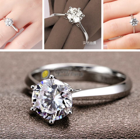 Chic Romantic 925 Sterling Silver Cubic Zirconia Rings Accessories For Wedding