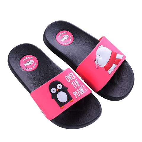 Casual Non-slip Indoor Slippers For Unisex With Cartoon Bear Pattern
