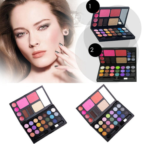 Make Up Cosmetics Including Eye Shadow Blush Powder Tool Kit