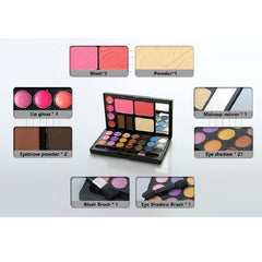 Make Up Cosmetics Including Eye Shadow Blush Powder Tool Kit