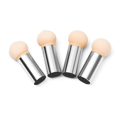 Trendy Round-tipped Nail Powder Brush With Replaceable Sponge Heads