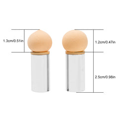 Trendy Round-tipped Nail Powder Brush With Replaceable Sponge Heads