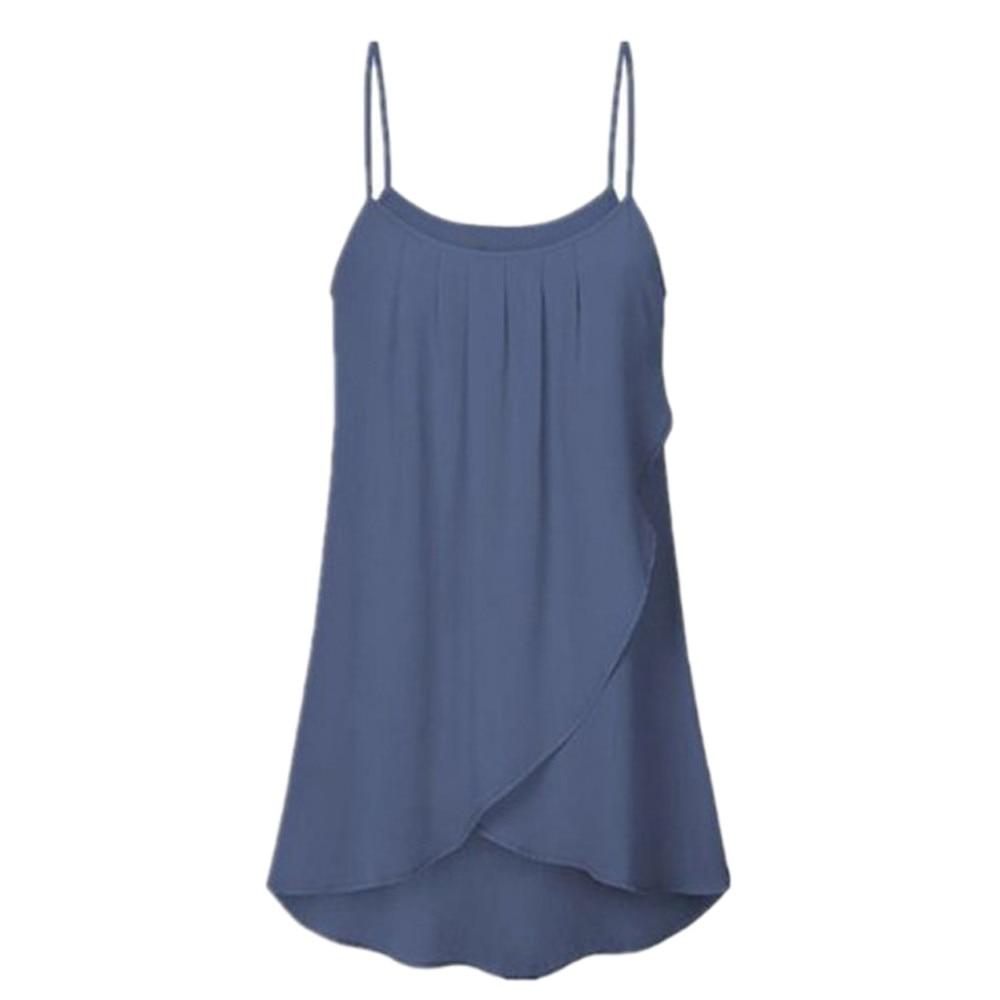 Sling Cross Irregular Chiffon Top Vest Chiffon Blouses