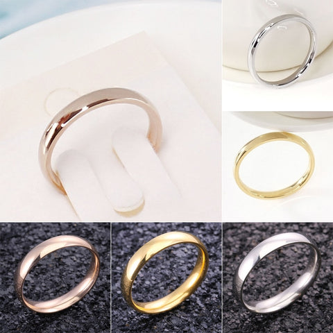 Latest Fashion Fortunately Rose Gold Women Men Polished Stainless Steel Ring Convention Jewelry Wedding Band Ring Valentine Gift - Sheseelady
