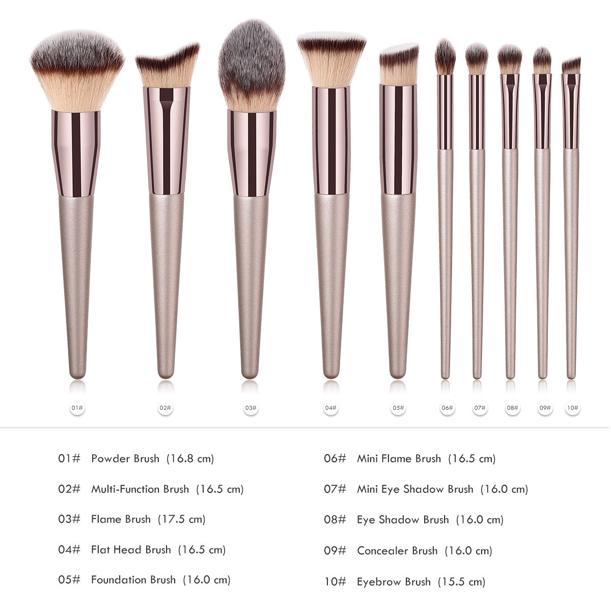 Foundation Powder Blush Eye Shadow Makeup Brushes Set - Sheseelady