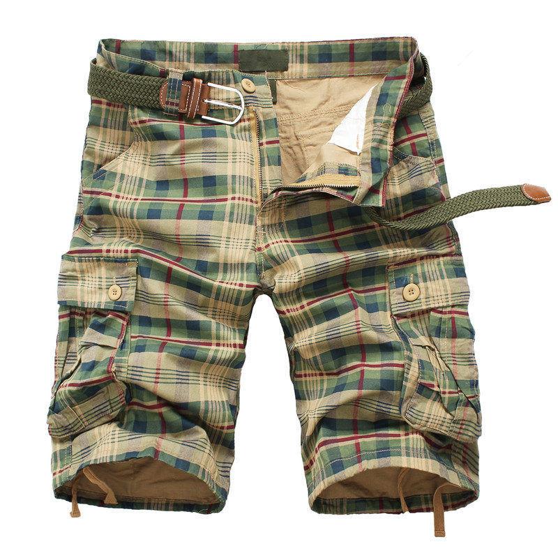 Men Shorts Fashion Plaid Beach Shorts Mens Casual Camo Camouflage Shorts