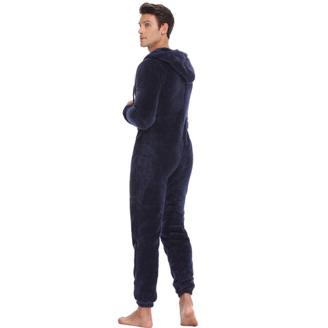 男性は、睡眠ラウンジ大人ナイトウェア1部分パジャマを暖めます