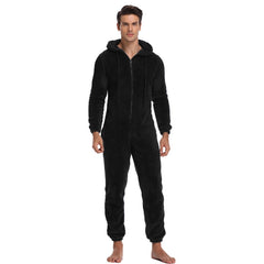 Men Warm Sleep Lounge Adult Sleepwear One Piece Pajamas