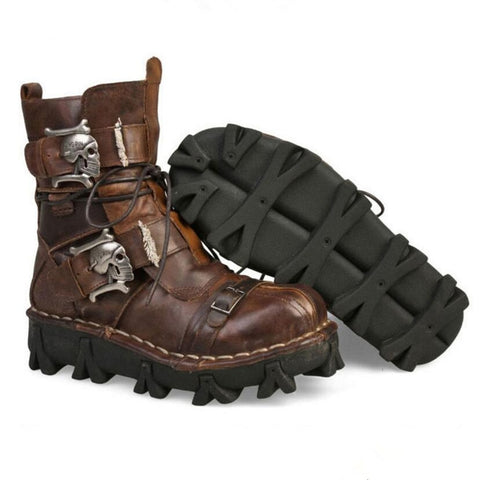 Men'S Cowhide Genuine Leather Motorcycle Boots