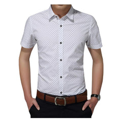 Camisa social masculina de bolinhas casual