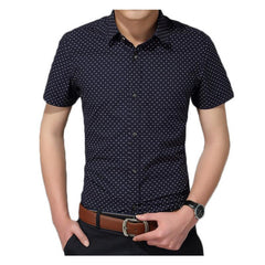 Camisa social masculina de bolinhas casual