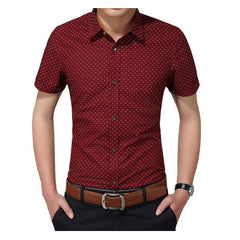 Camisa social masculina de bolinhas casual