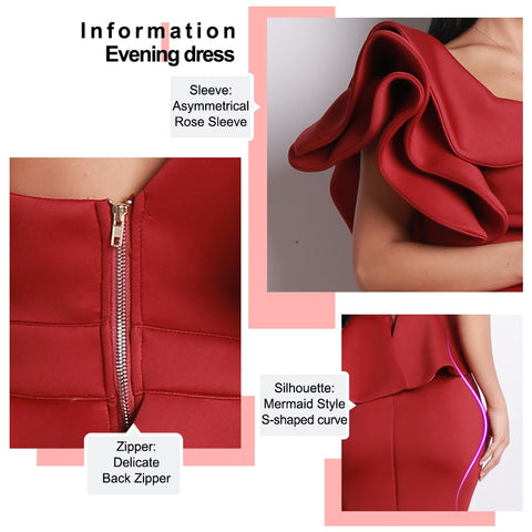 Elegant Sexy Backless Irregular Ruffle Sleeve Bodycon Bandage Dresses