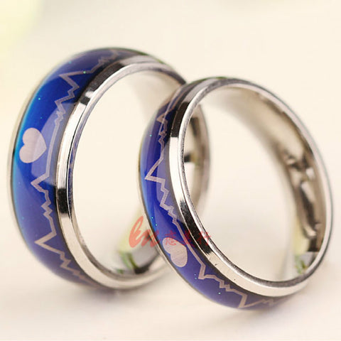 טבעת מצב רוח טבעת מצב רוח משתנה טבעות קסם טבעות נישואים פלדה ללא טבעות לנשים גברים