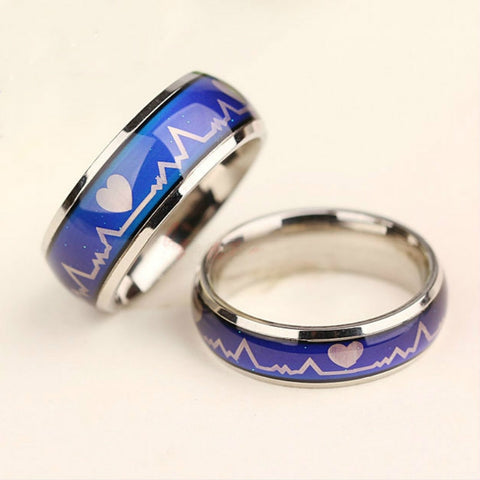 Mood Ring Color Temperature Changing Magic Stanless Steel Wedding Rings For Women Men Fashion Jewelry