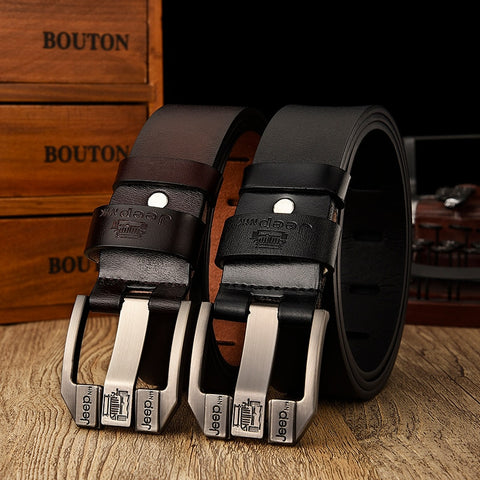 Genuine Leather High Quality Black Buckle For Men
