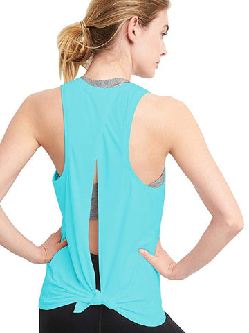 Activewear Running Workouts Open Back Yoga Tops Sexy Blouse Gym - Sheseelady