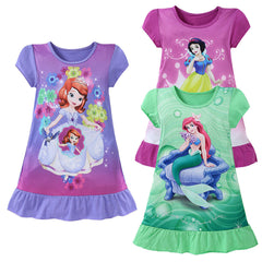 New 3-10Y Kids Short Sleeve Princess Dress