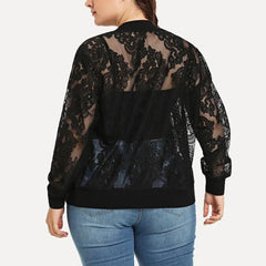 Nova Blusa Sólida Casual de Renda Solta Xale Cardigan Top