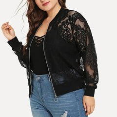 Nova Blusa Sólida Casual de Renda Solta Xale Cardigan Top