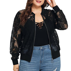 Nova Blusa Sólida Casual de Renda Solta Xale Cardigan Top